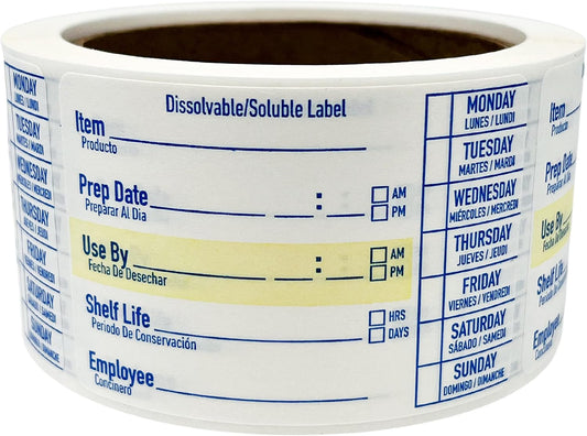 2x3 Dissolvable Food Labels, 1000 Label Stickers, Bottle Labels for Storage Bins, Sticker Labels for Food containers, (1000, Blue)