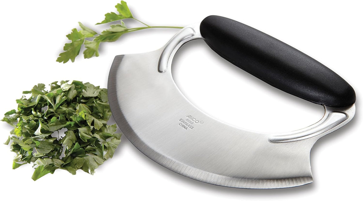 Amco – Mezzaluna with Silicone Handle – Black