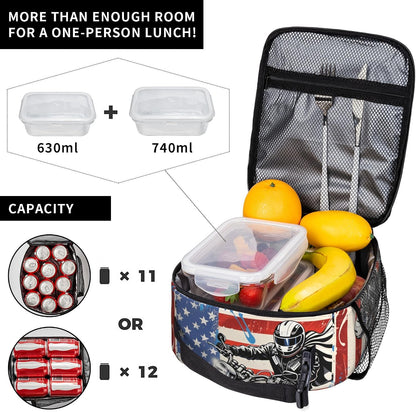 Dinosaur Volcano Insulated Lunch Bag for Women & Men, Reusable Leak-Proof Lunch Box with Cooler Compartment, Lunch Tote for Adults Work Travel Picnic Durable & Washable