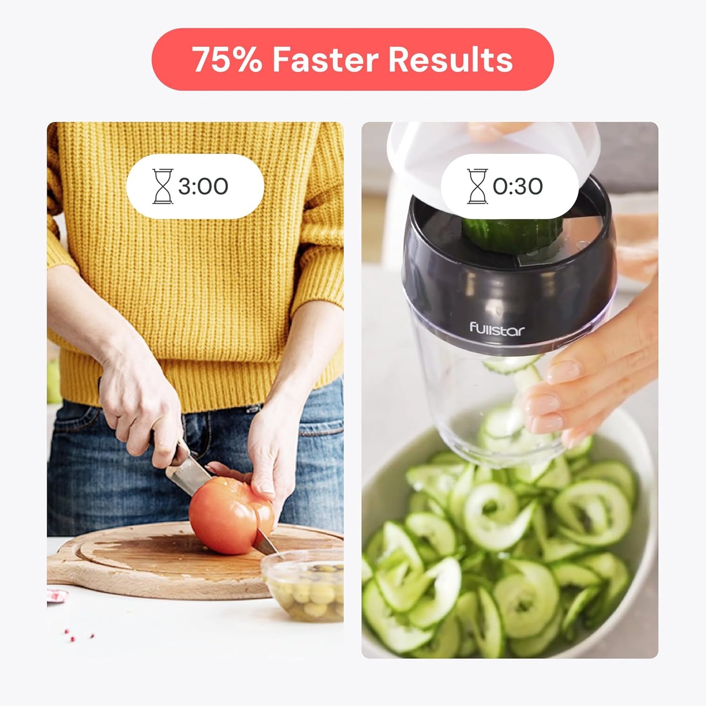 Fullstar Mandoline Slicer Spiralizer & Vegetable Slicer, Zucchini Noodle Maker, Onion & Food Chopper, Veggie Spiral Cutter & Grater (8 in 1)