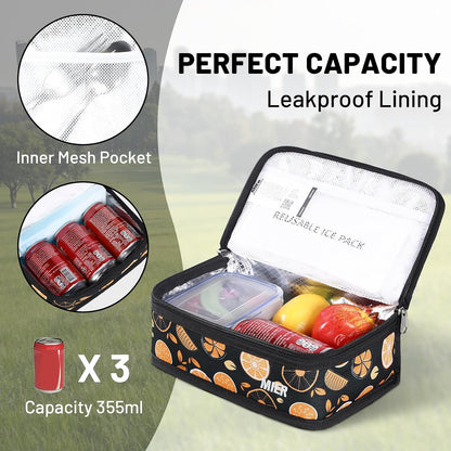 MIER Small Lunch Bag for Kids & Adults Compact Insulated Lunch Box Portable Thermal Mini Cooler for Work School Travel, Bluesteel