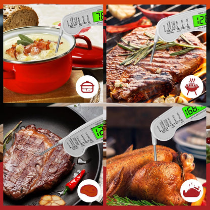 AWLKIM Meat Thermometer Digital, Instant Read Food Thermometer, Red