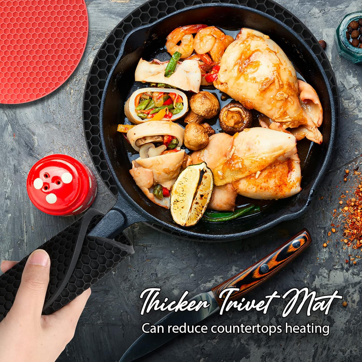Joyhalo 4 Pack Trivets for Hot Dishes