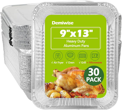 Thickened 35 Pack Heavy Duty Aluminum Pans, 8x8 Small Disposable Aluminum Baking Pans, Square Tin Foil Roasting Tray for Cooking, Meal Prep, Catering, Events, Carton Packaging