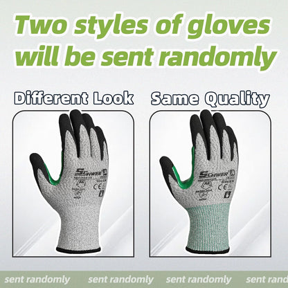 Schwer 2 Pairs A7 Cut Resistant Work Gloves, Touchscreen, CR3027, L
