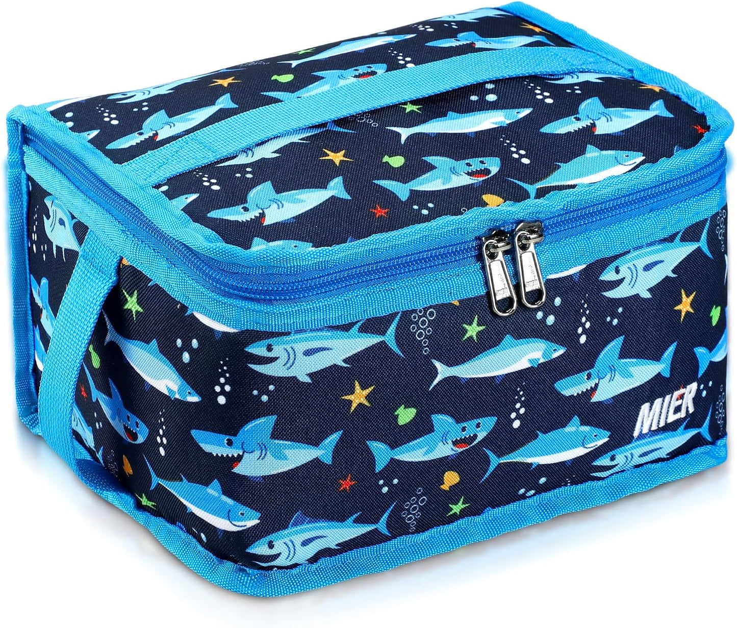 MIER Small Lunch Bag for Kids & Adults Compact Insulated Lunch Box Portable Thermal Mini Cooler for Work School Travel, Bluesteel