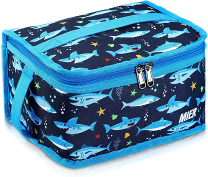 MIER Small Lunch Bag for Kids & Adults Compact Insulated Lunch Box Portable Thermal Mini Cooler for Work School Travel, Bluesteel