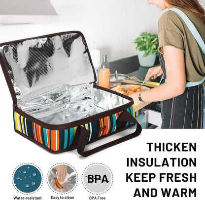 MIER Insulated Casserole Carrier for Hot or Cold Food Thermal Food Carrier Bag for Lasagna Potluck Parties Picnic Cookouts, Fits 9"x13" Baking Dish/Foil Pan, Red