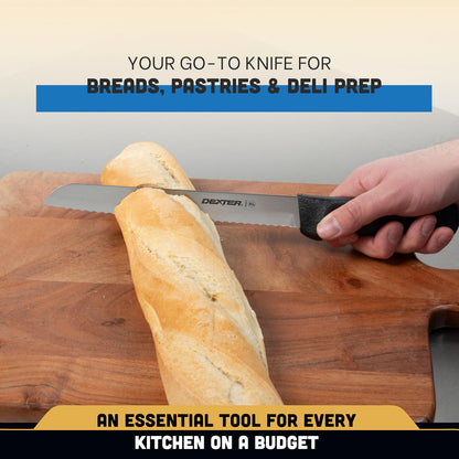 Dexter Russell P94803 BASICS 8" Scalloped Bread Knife, Serrated Blade