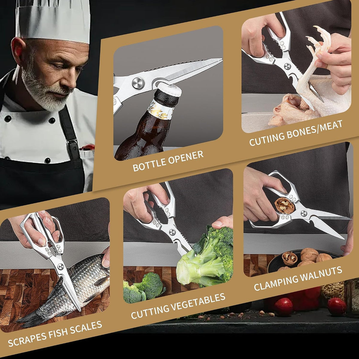 Kitchen Scissors for Food All Purpose Cooking Shears for Meat