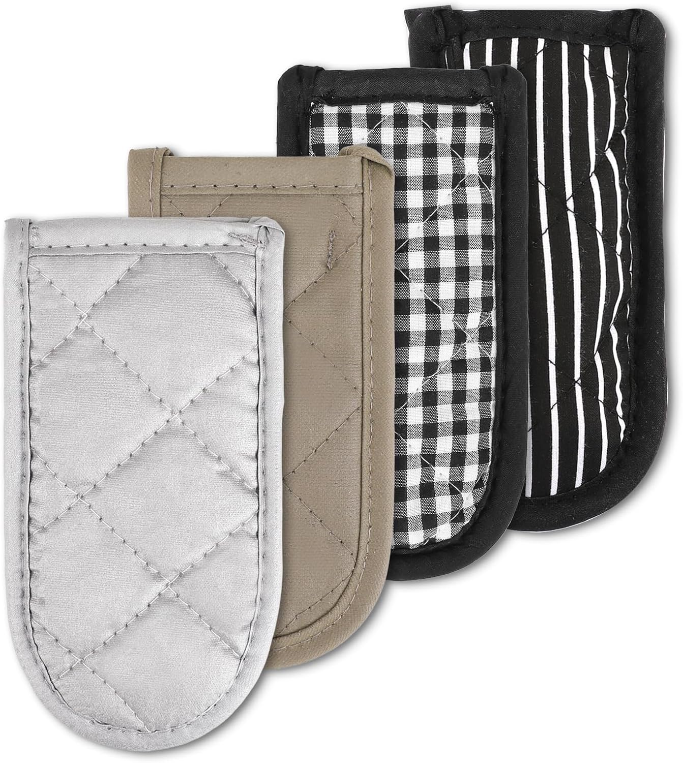4 Pieces Hot Handle Covers Heat Resistant Pot Sleeve Grip Cotton Cast Iron Skillet Handle Covers Non-Slip Machine Washable Handle Mitts for Baking Cooking BBQ Kitchen Cookwares