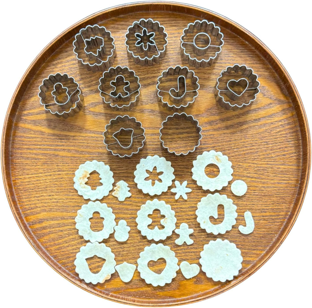 LUBTOSMN 9-Piece Christmas Linzer Cookie Cutter Set, 1.77-Inch