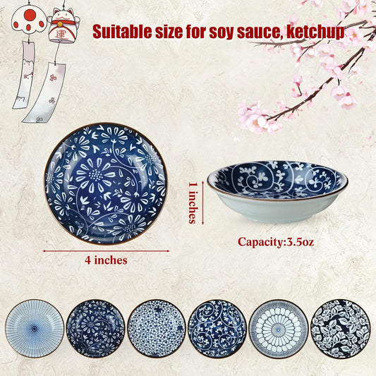 Ramede 24 Pcs Japanese Soy Sauce Dish 3.5 oz Small Ceramic Dipping Bowls