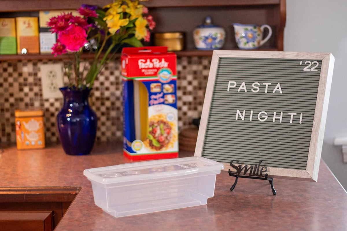 The Original Fasta Pasta Microwave Cooker with Lid & Built-in Strainer-No More Messes, Waiting for Water to Boil, or Sticky Noodles-Perfect Al Dente Pasta Every time- Patented Design, It Really Works