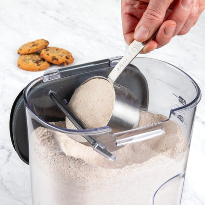 Progressive International ProKeeper+ Clear Plastic Airtight Food Baker's Kitchen Storage Organization Container Canister Set with Magnetic Accessories, 2- Piece Set (Grain 2.5-Quart)