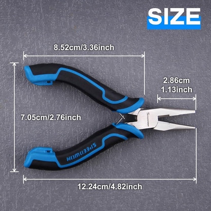 SPEEDWOX Long Reach Bent Needle Nose Pliers With Smooth Jaw Angled Needle Nose Pliers For Jewelry Making Fish Bone Pliers Tweezers Bent Chain Nose Pliers For Wire Bending And Small Object Gripping