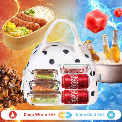 Lunch Bag for Women Men Girl,Large Cute Corduroy Lunch Tote Bags - Reusable Insulated Lunch Box for women with Handle, Leakproof WaterProof Design for Office, School, Work,Picnic.