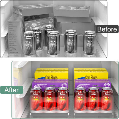 SURETIVIAN Freezer Organizer 12” Visible Fridge Organizer Rack with Removable Dividers and Handles, Freely Adjustable, Fits Refrigerator Frozen Meals, Lunch Meat Box, Cheeses (Mint Green)