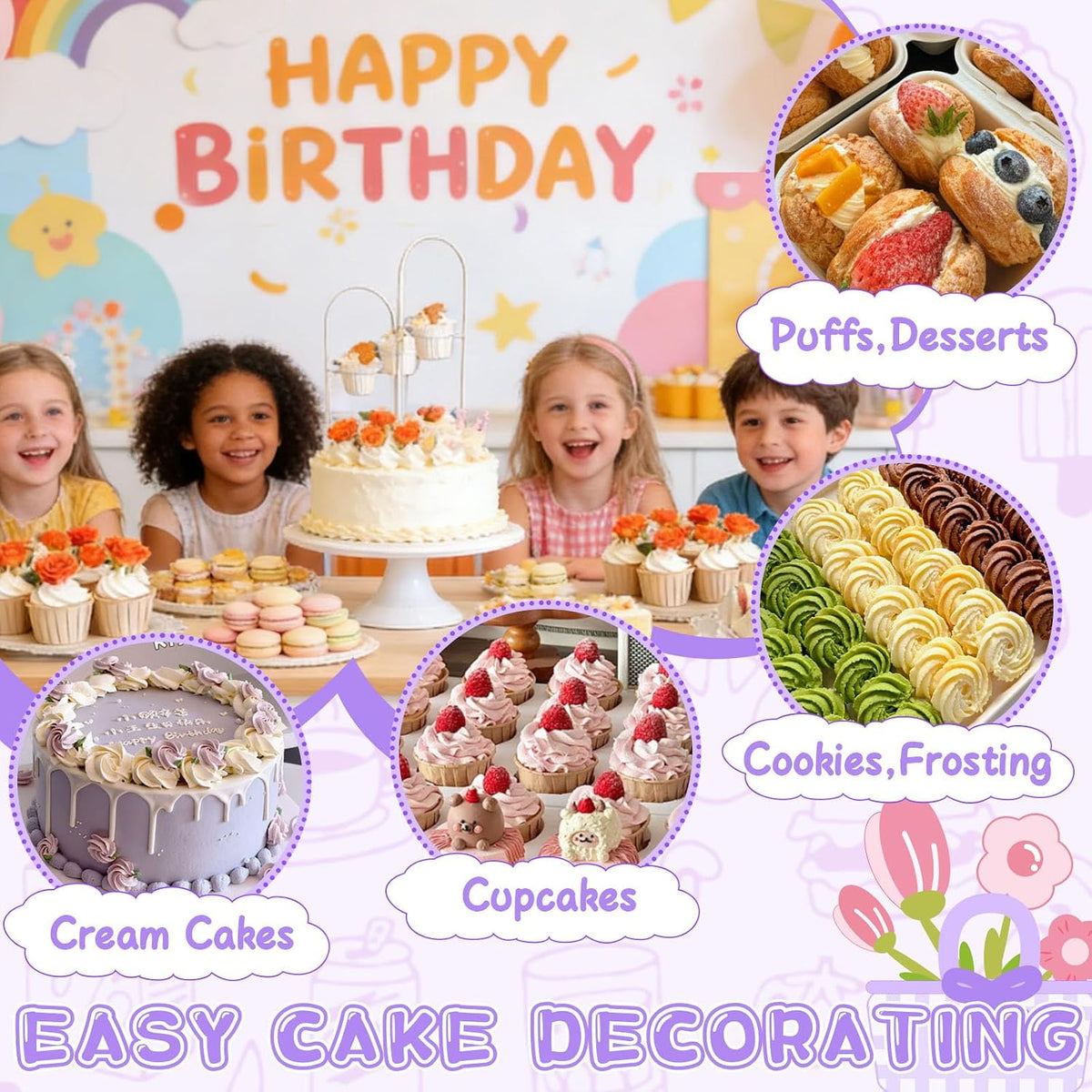 JAYVAR Dessert Decorating Syringe Set, Icing Dispenser Tool