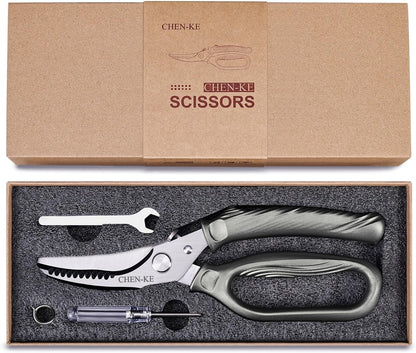 CHEN-KE Rust Resistant Heavy Duty Multipurpose Kitchen Shears-Grey