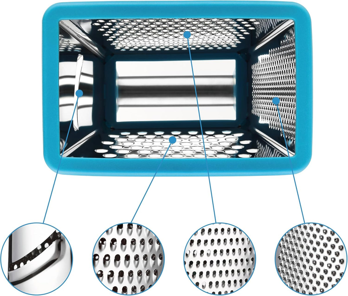 Spring Chef Stainless Steel XL Cheese Grater for Kitchen, Green