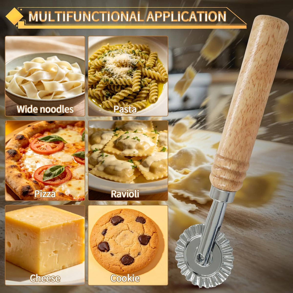 Double Wheel Dual-Head Pastry Cutter, 1Pcs