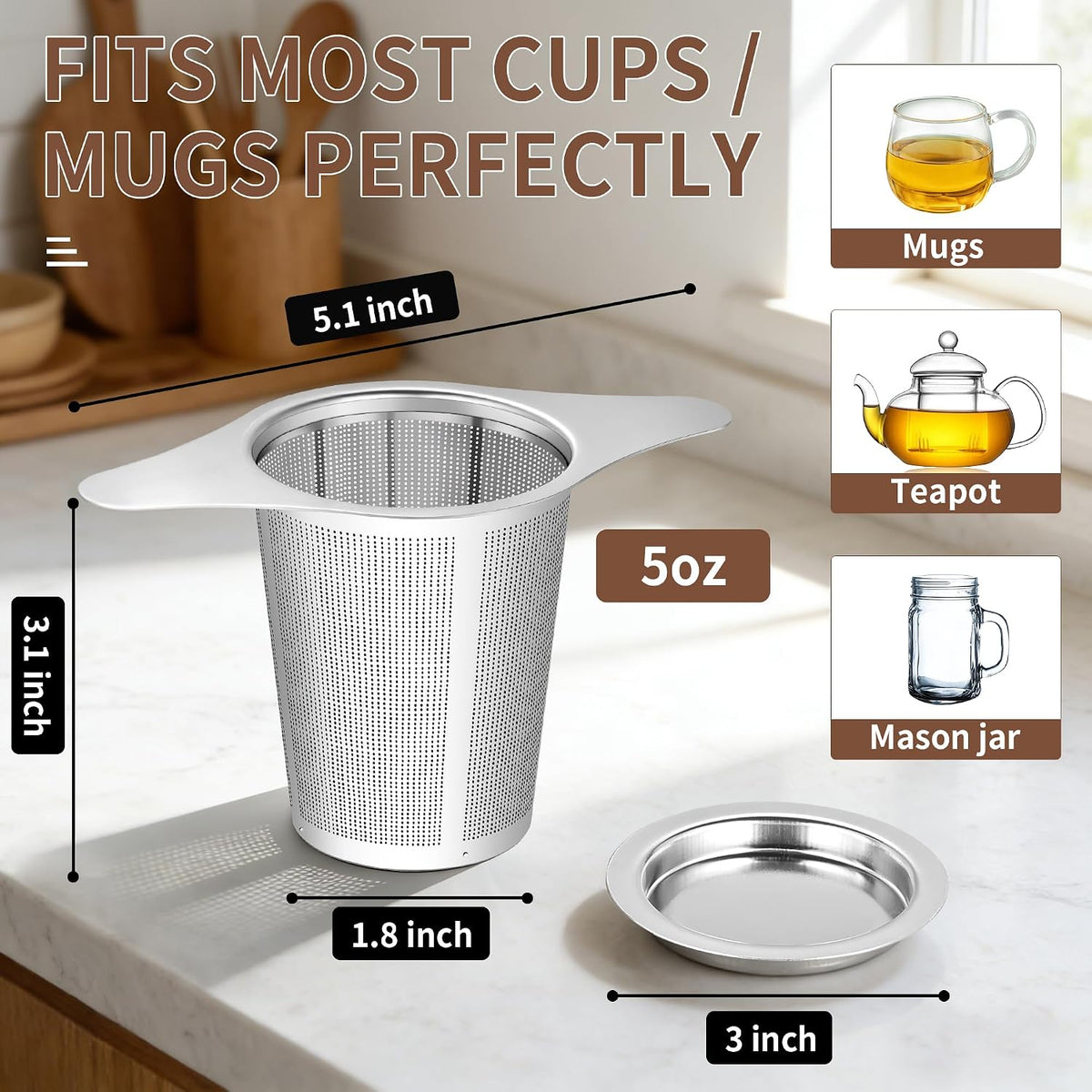 Supercenter Tea Infuser Stainless Steel Steeper Tea Strainers Loose Tea