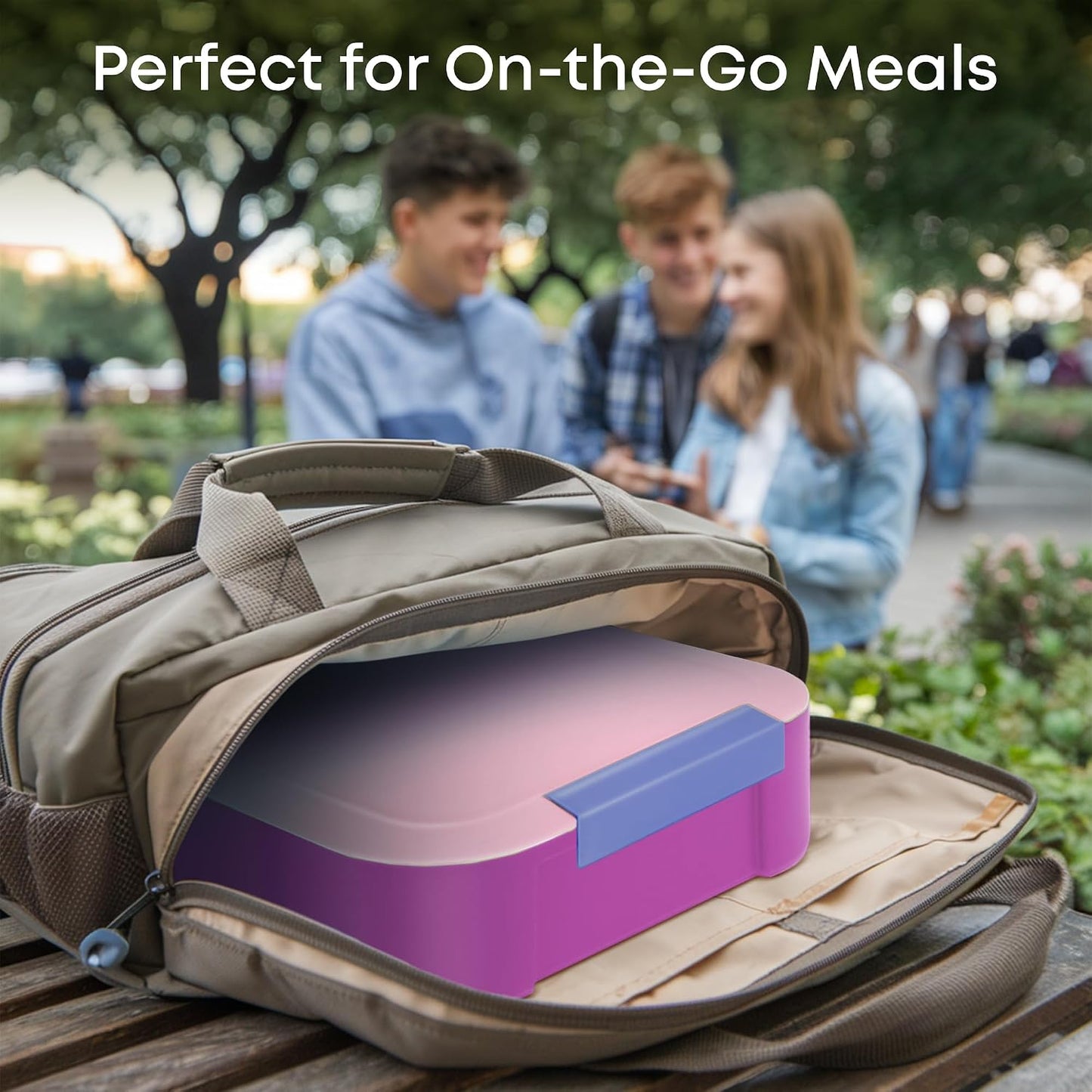 KARRICO Leakproof Lunch Box – 3-Compartment Bento Box, Cooler Pack & Adjustable Divider, Extra Large & BPA-Free – Dishwasher Safe, Ideal for On-the-Go Meals, Green