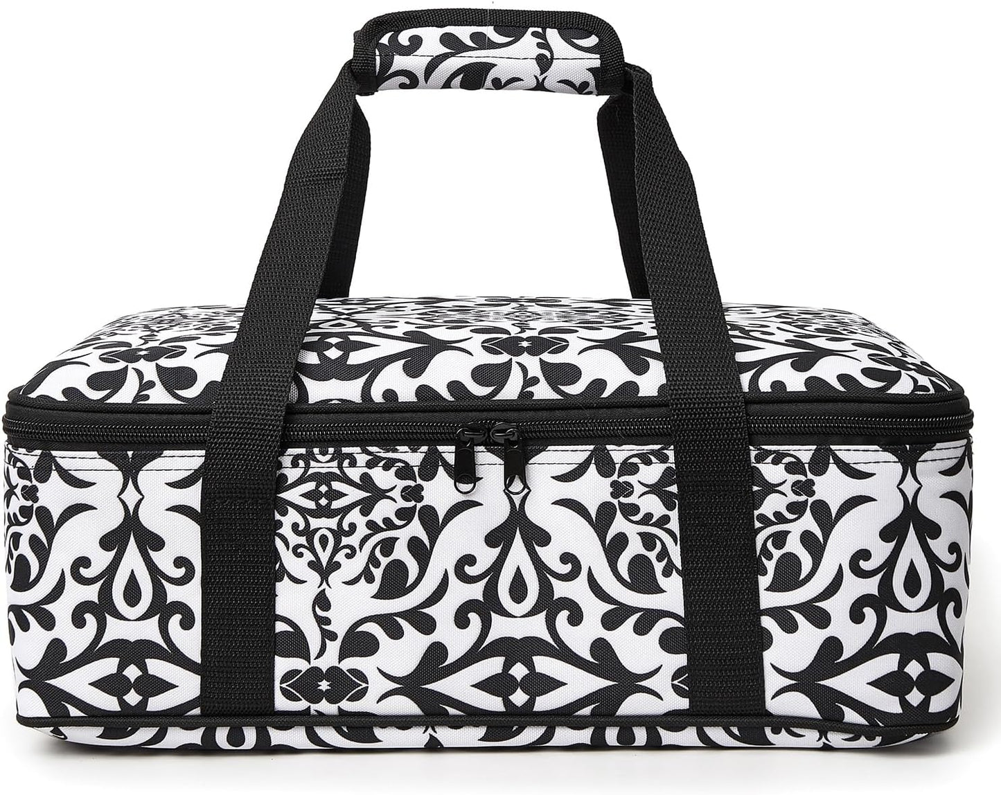 Lestyn Insulated Casserole Carrier Bag - Portable Reusable Food Transport Tote Bag Fits 9x13 Lasagna Baking Dish Pan to Keep Food Hot/Cold for Gathering/Potluck Parties/Cookout/Camping/Offices-Gray