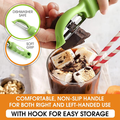 Spring Chef Premium Swivel Vegetable Peeler, Soft Grip Handle and Ultra Sharp Stainless Steel Blades - Perfect Kitchen Peeler For Veggie, Fruit, Potato, Carrot, Apple - Mango