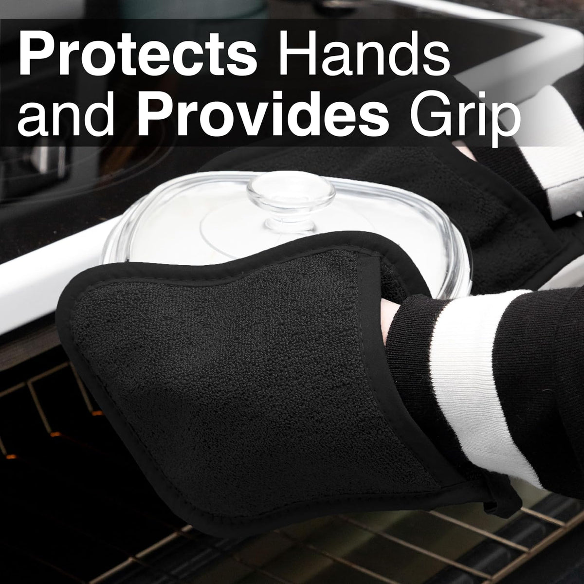 RITZ Terry Pocket Mitt & Hot Pad: Unparalleled Heat Resistant, Durable 100% Cotton – Ergonomically Designed for Optimal Grip – Easy-Care Machine Washable –, Federal Blue