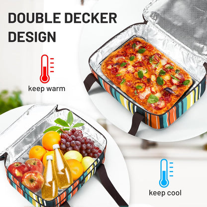 MIER Insulated Casserole Carrier for Hot or Cold Food Thermal Food Carrier Bag for Lasagna Potluck Parties Picnic Cookouts, Fits 9"x13" Baking Dish/Foil Pan, Red