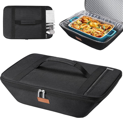 Lifewit Insulated Casserole Carrier for Hot or Cold Food, Thermal Lasagna Lugger Tote, Casserole Dish Carrier for Potluck Parties Picnic, Fits 9"x13" Baking Dish, Gray