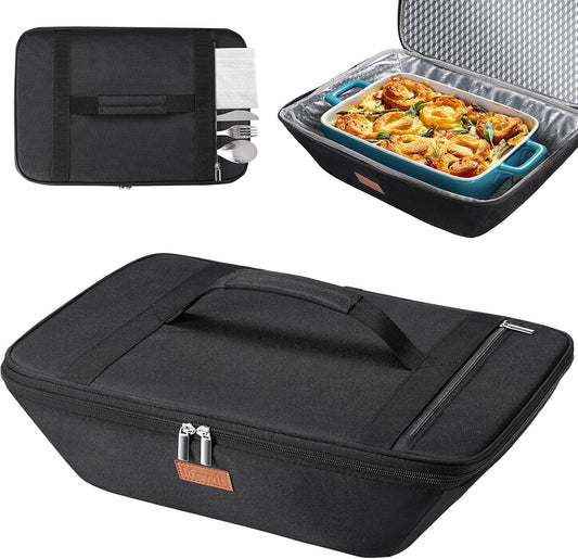 Lifewit Insulated Casserole Carrier for Hot or Cold Food, Thermal Lasagna Lugger Tote, Casserole Dish Carrier for Potluck Parties Picnic, Fits 9"x13" Baking Dish, Gray