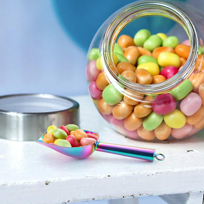 E-far Mini Scoop, 3 Ounce Stainless Steel Kitchen Utility Scoops, Ideal for Candy/Ice Cube/Flour/Sugar/Coffee Bean/Protein Powder, Food Grade & Anti Rust, Easy Clean & Dishwasher Safe (4 Pack)