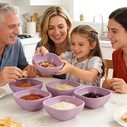 4 Piece Dipping Bowls Set, Small Spice Bowls for Sauce, Soy Sauce Dishes for Sushi, Dessert & Snack Portion Control, Dishwasher Safe Prep Bowls for BBQ Baking, 60ml (2 oz), PP Plastic, Pink
