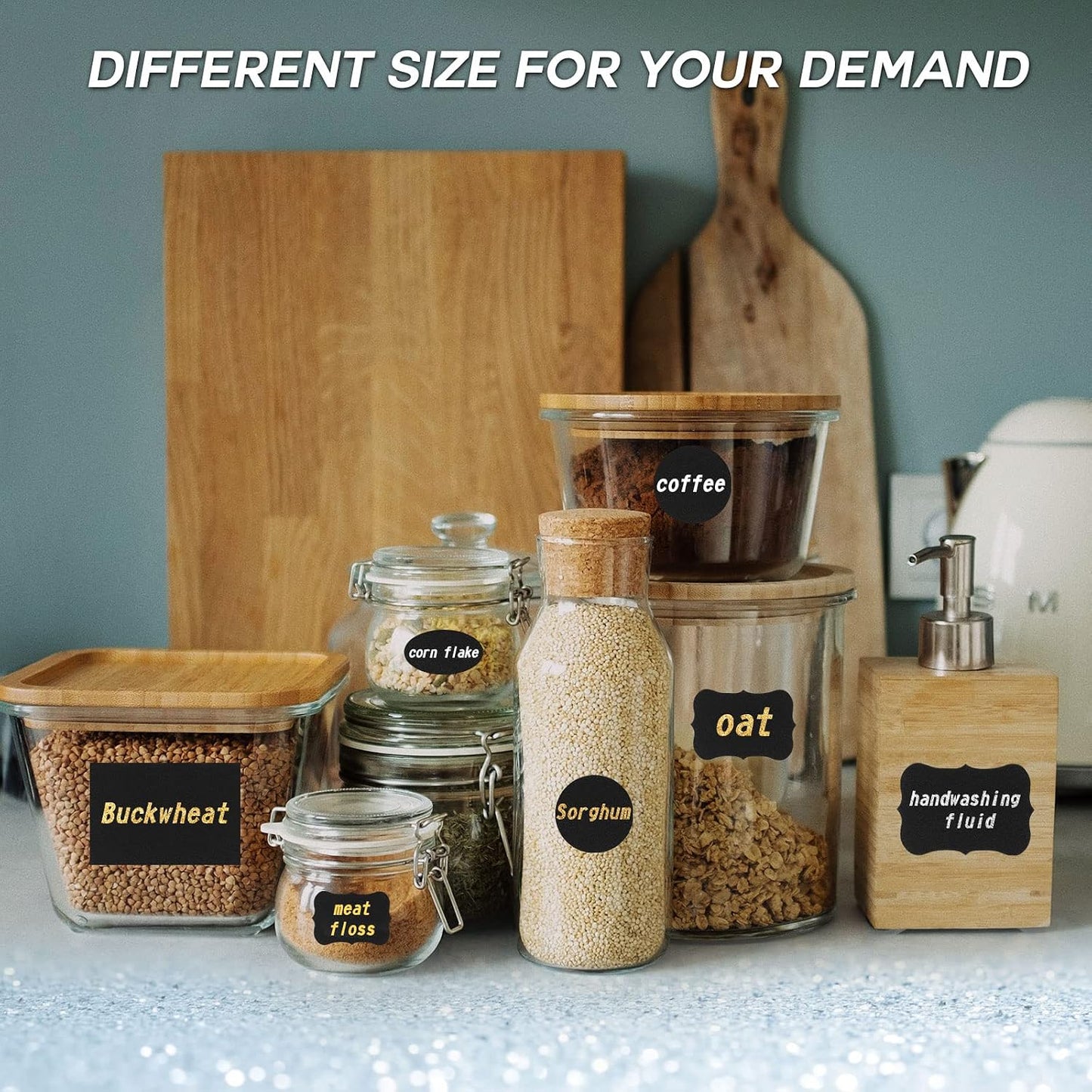 Hianjoo 218 PCS Chalkboard Labels with 4 Pens, Erasable and Reusable Waterproof Blackboard Stickers Label for Decorating Mason Jars, Pantry, Home and Office, Scrapbooking