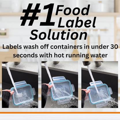 2x1 Dissolvable Food Labels, 1000 Label Stickers, Bottle Labels for Storage Bins, Sticker Labels for Food containers, (1000, Blue)