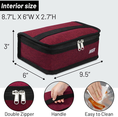 MIER Small Lunch Bag for Kids & Adults Compact Insulated Lunch Box Portable Thermal Mini Cooler for Work School Travel, Bluesteel