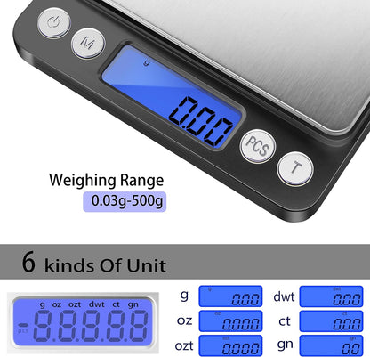 Fuzion Digital Gram Scale .01 Gram Accuracy, 500g Small Jewelry Scale