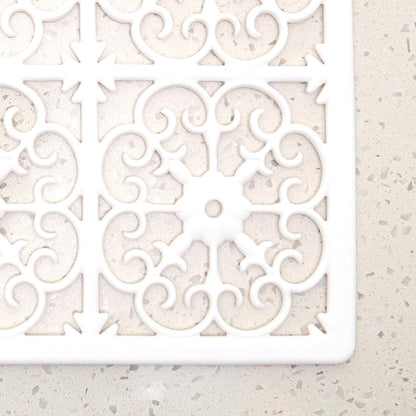 GASARÉ, Extra Large, Thick, Silicone Trivet for Hot Dishes, Pots, and Pans, Heat Resistant Mat for Countertop, Hot Pad for Kitchen, Easy to Clean, 16 x 12 x 3/8 Inches, White