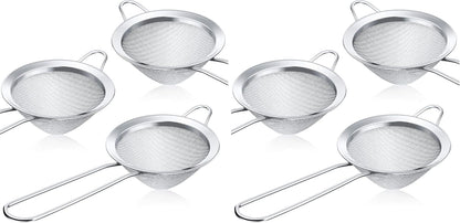 3 Pieces Cocktail Strainer Bar Strainer Fine Mesh Tea Strainer, 3.3 in