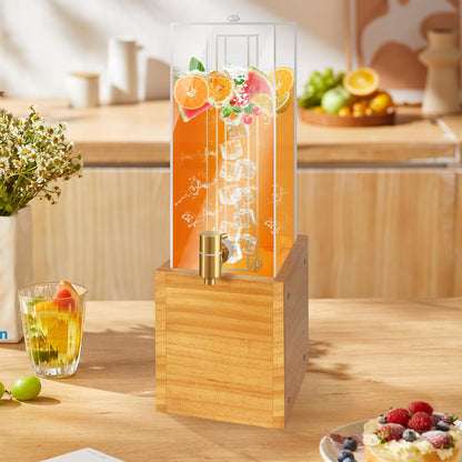 2 Gallon Large Drink Dispenser, Drink Dispenser with Acrylic Stand, Drink Dispensers for Parties with Ice Core, Beverage Dispenser with Airtight Valve for Water, Punch, Juice