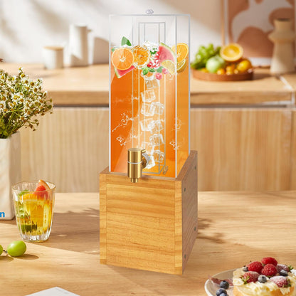 1.8 Gallon Large Drink Dispenser, Drink Dispenser with Acrylic Stand, Drink Dispensers for Parties with Ice Core, Beverage Dispenser with Airtight Valve for Water, Punch, Juice