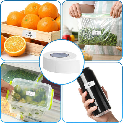 500 Pcs Freezer Labels, 1 x 3 Inch Refrigerator Food Label Stickers, No Residue, Easy Peel Off, Water & Oil Resistant, Labels for Food, Freezer Bags, Jars, and Containers