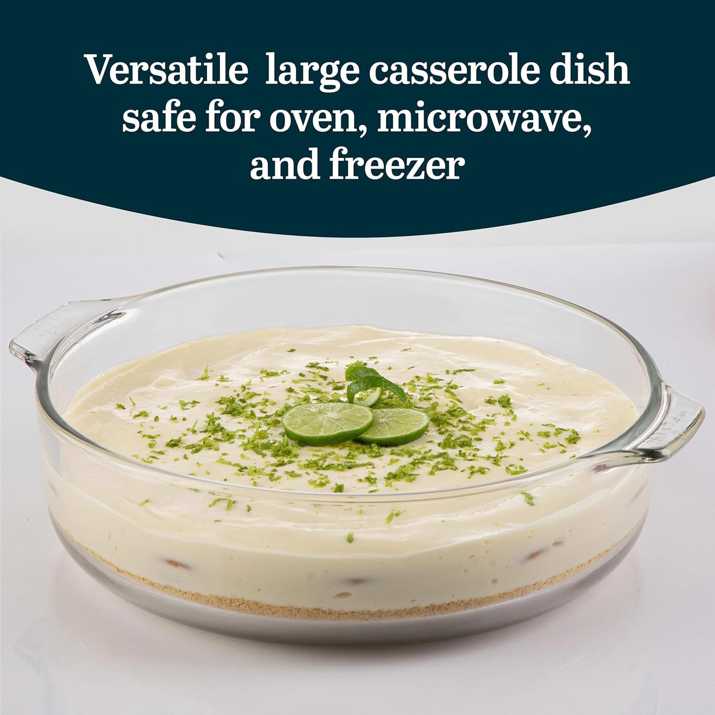 Libbey Baker’s Premium 2 Piece Glass Pie Plate, Stackable, Space Saving Casserole Dish Set with Lids, Glass Baking Dish Set for Fruit Pies, Quiches