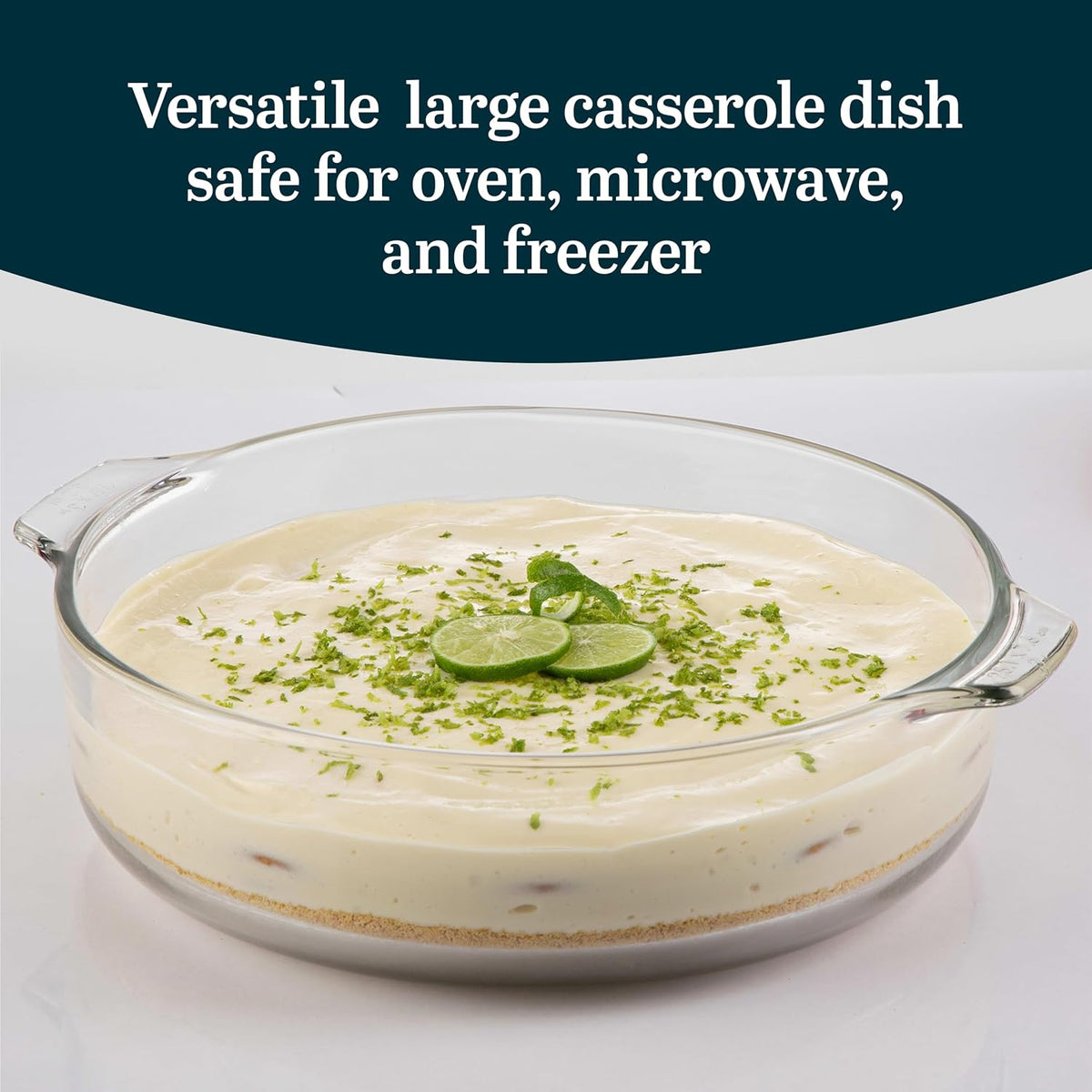 Libbey Baker’s Premium Glass Pie Plate, Stackable, Space Saving Casserole Dish Set with Lids, Glass Baking Dish Set for Fruit Pies, Quiches