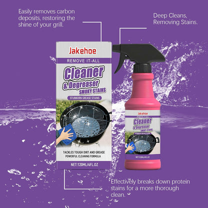 BBQ Grill Cleaner Spray for Outdoor Cooking Surfaces, Designed for Burnt Food Buildup & Cooking Residue on Grill Grates, Stovetop & Drip Pans, Easy Spray for Routine Grill Maintenance (1pcs)