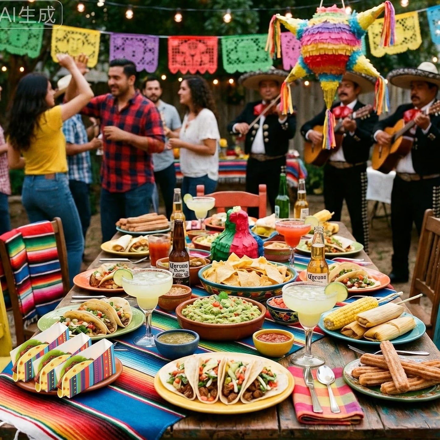 50 Pcs Taco Nights Mexican Cinco De Mayo Party Taco Holder Mexican Nacho Popcorn Unassembled Trays Snack Disposable Paper Holder Carnival Party Food Container Stand Fiesta Parties Supply