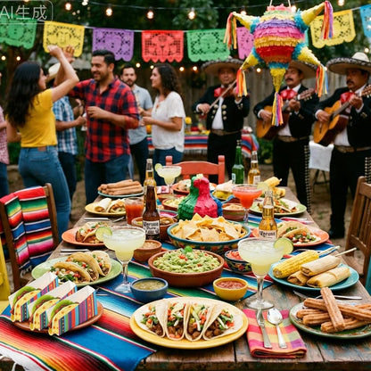 50 Pcs Taco Nights Mexican Cinco De Mayo Party Taco Holder Mexican Nacho Popcorn Unassembled Trays Snack Disposable Paper Holder Carnival Party Food Container Stand Fiesta Parties Supply